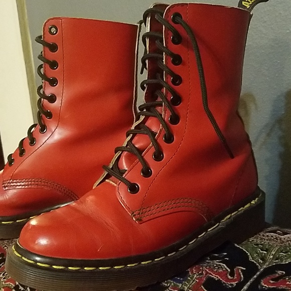 Dr. Martens Shoes - Dr Martens Red Leather Boots